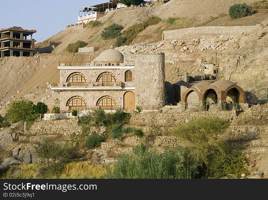 House on the banks of the Nile River. House on the banks of the Nile River