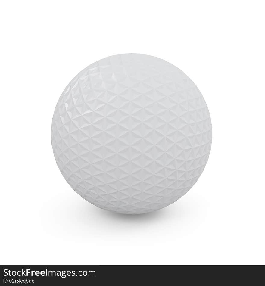 Concept Golf Ball Isolated On White