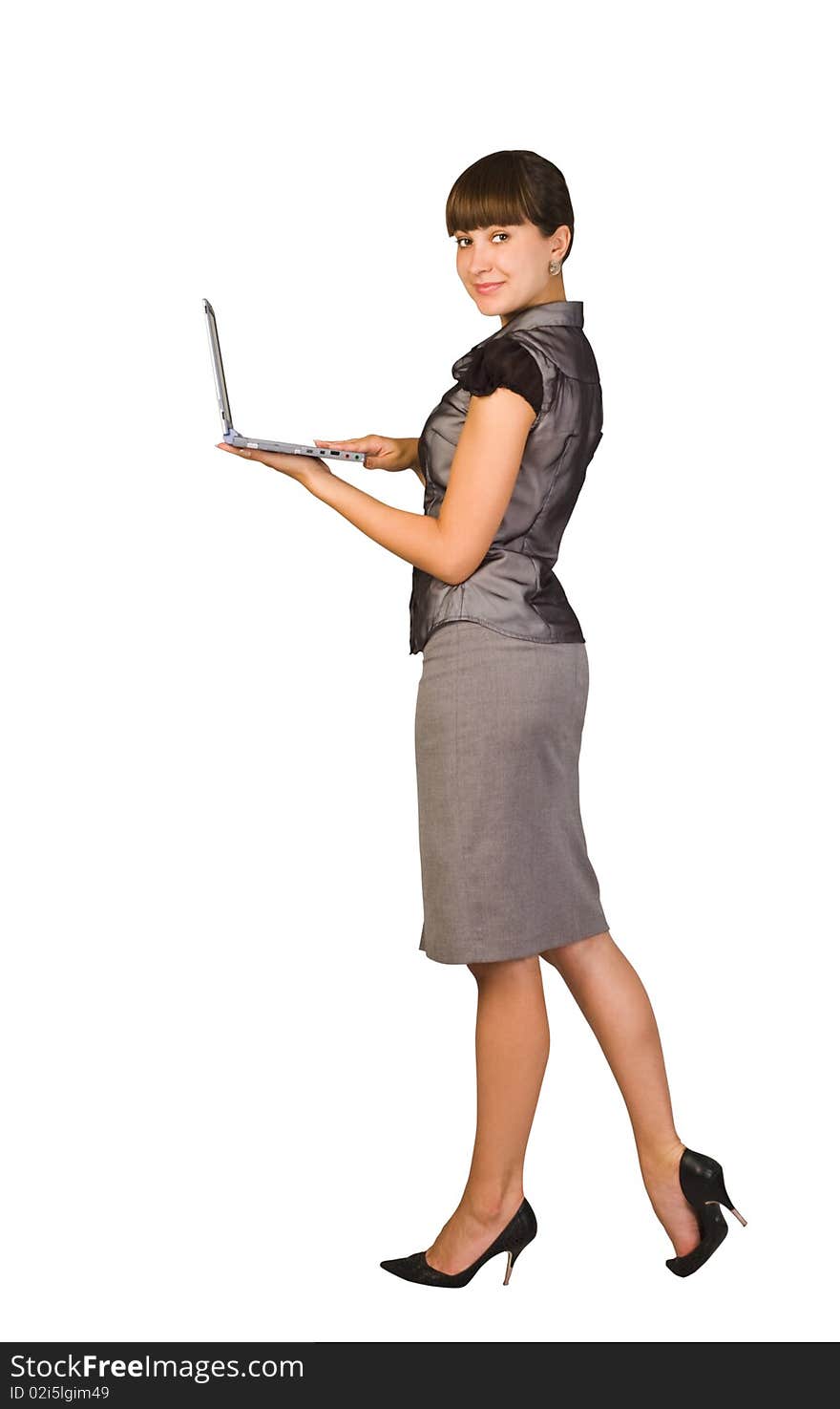 Beautiful businesswoman with laptop