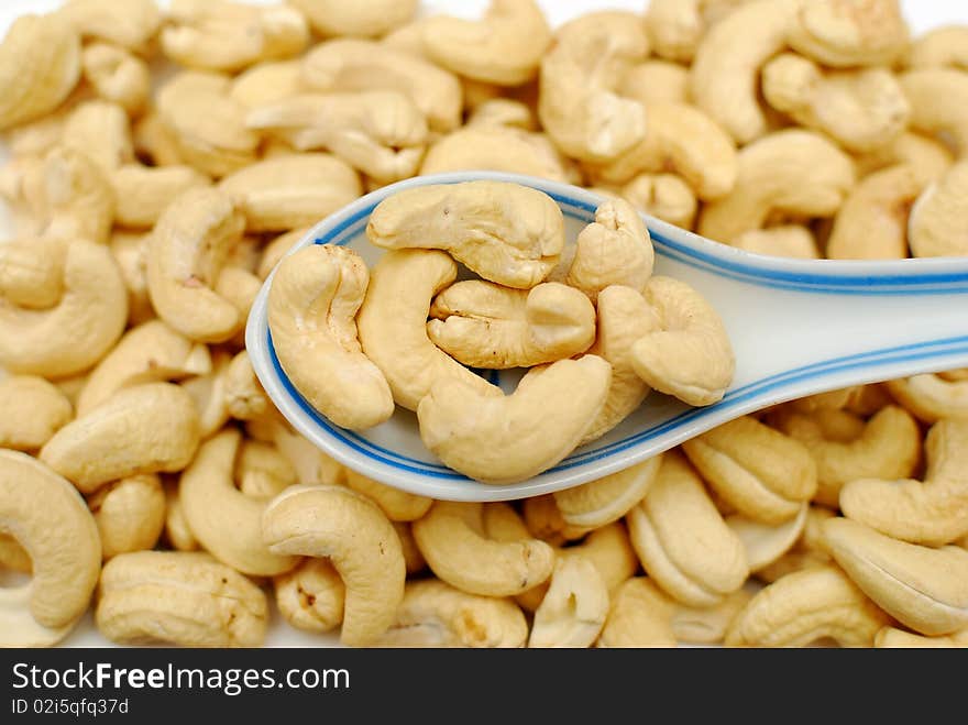 Spoonful of cashew nuts