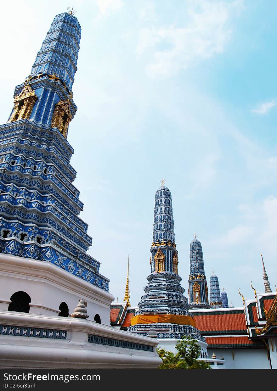 Blue Pagoda at The Grand Palace, Bangkok Thailand