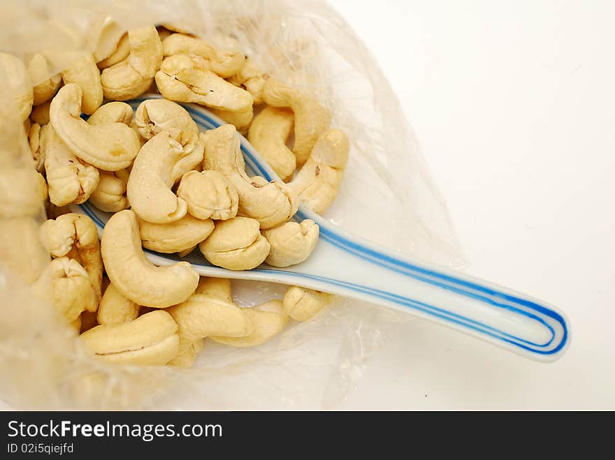 Spoonful of cashew nuts