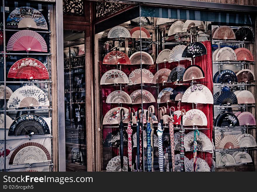 Traditional Spain shop hand fan