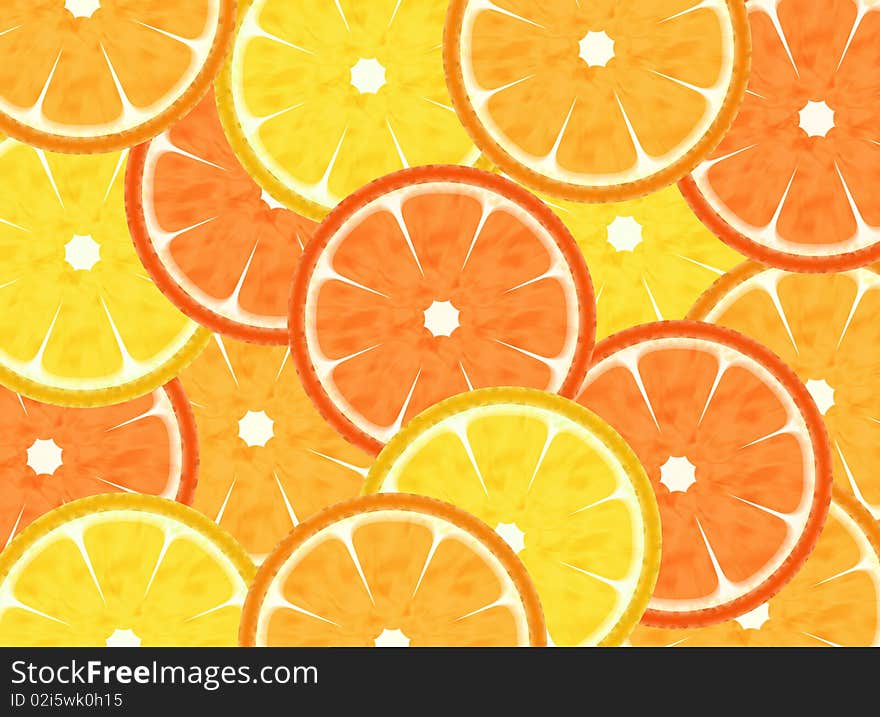 Slice citrus fruits background