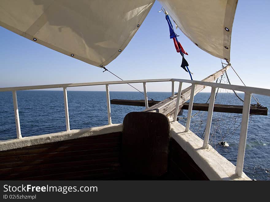 Boat on sea, photo taken in bulgaria nessebar