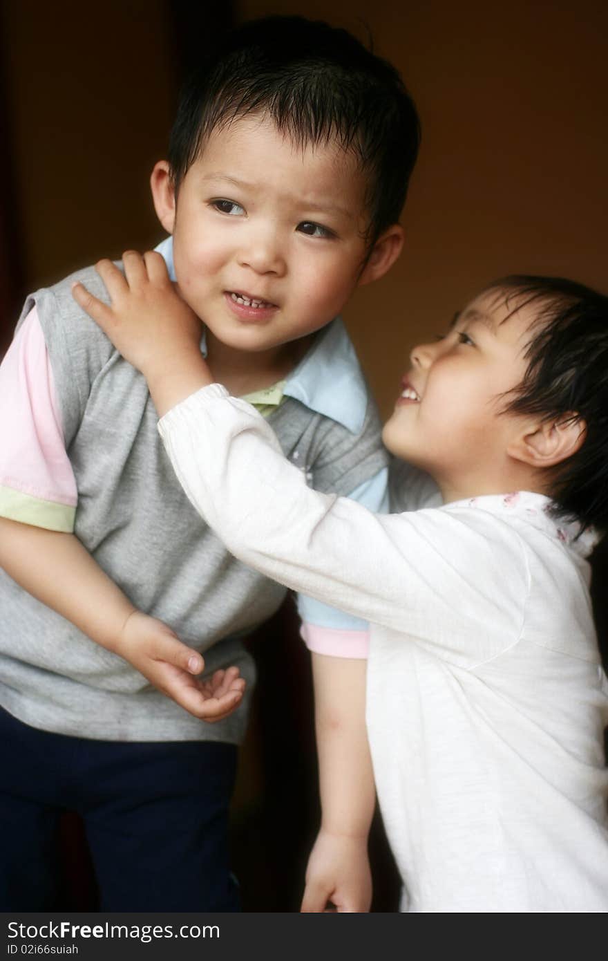 3 years old brother and his younger sister. 3 years old brother and his younger sister