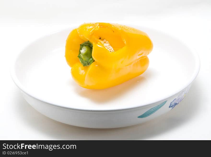 The rotting yellow pepper