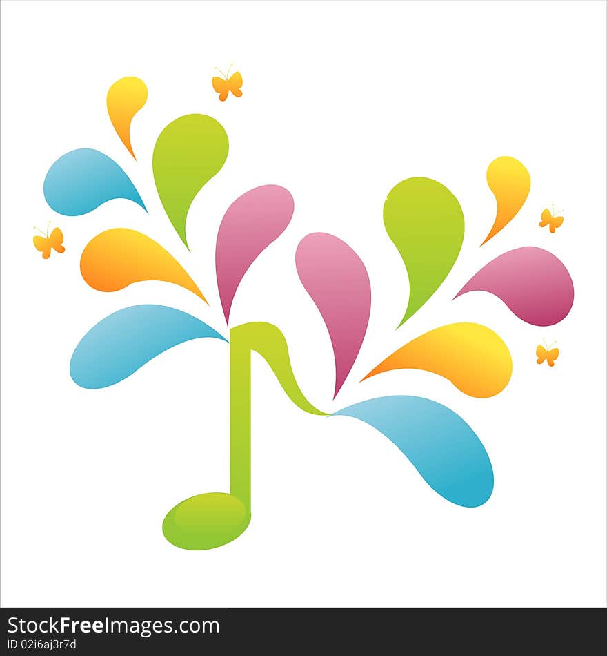 Colorful musical note background