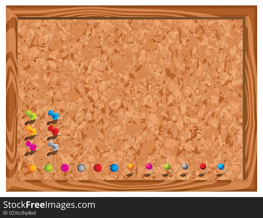 Blank Corkboard With Pins