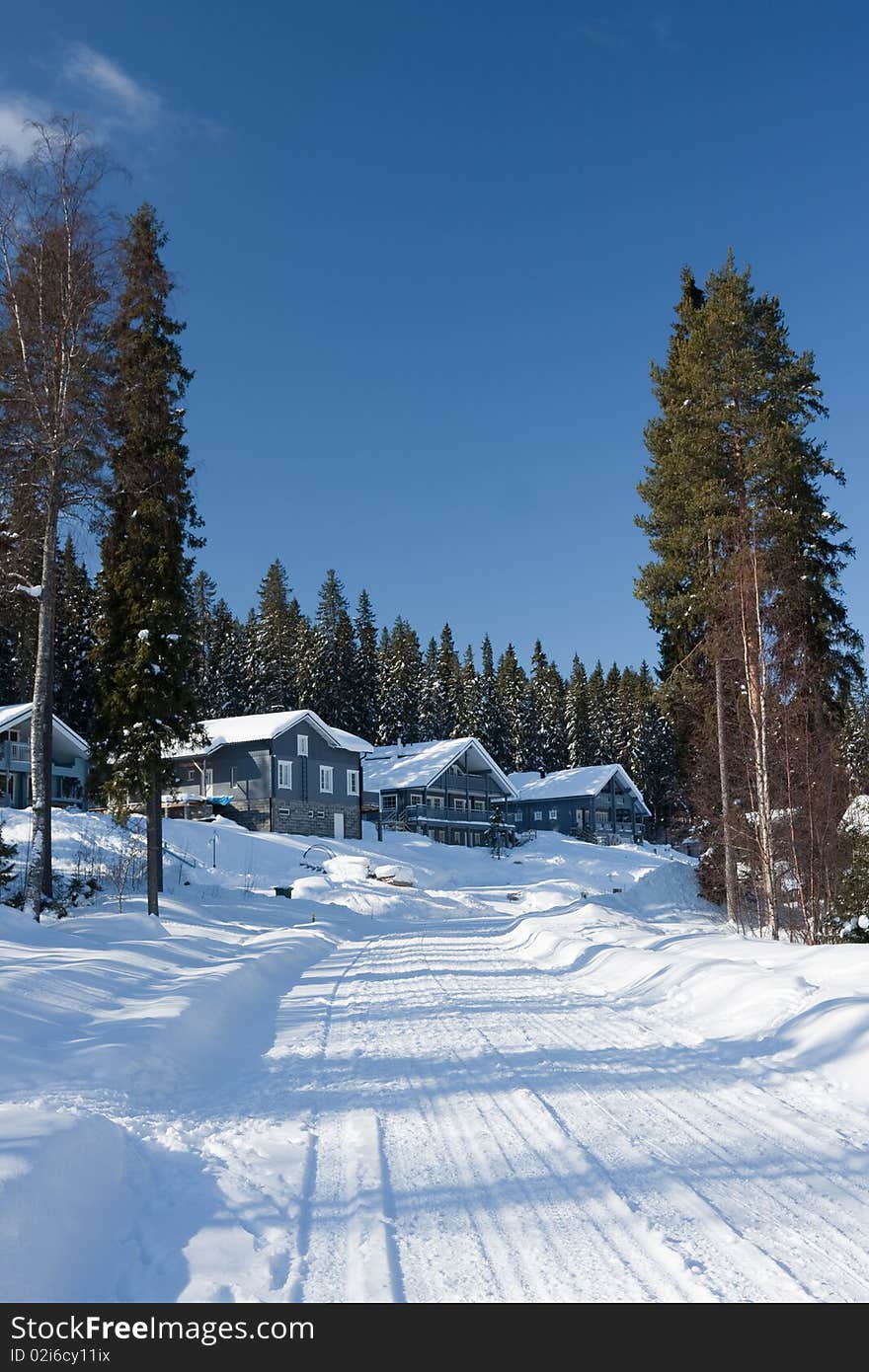 Cottages in winter