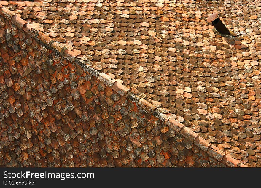 Traditional roof of an old fortified church from Transylvania. Traditional roof of an old fortified church from Transylvania