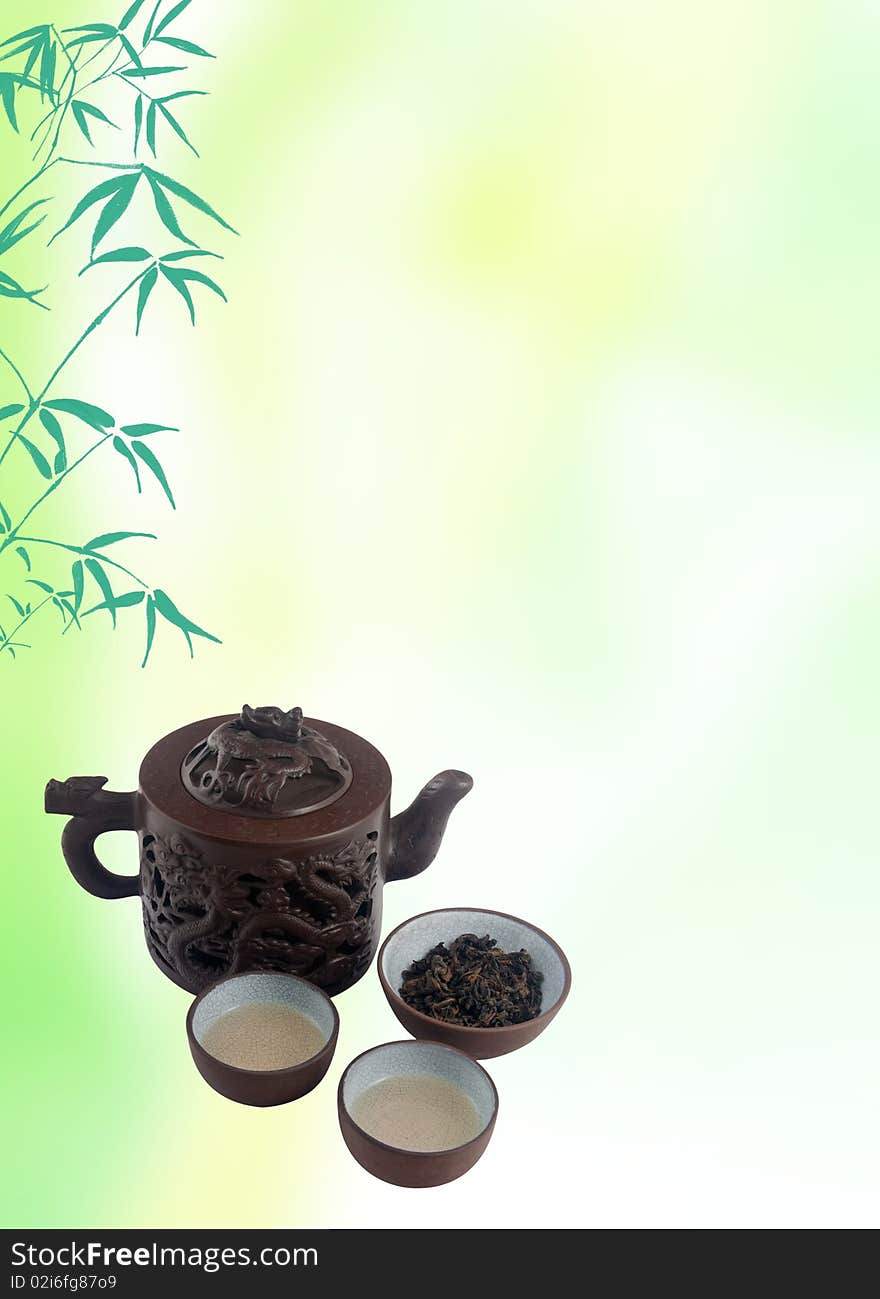 Chinese tea design template with oriental teapot. Chinese tea design template with oriental teapot