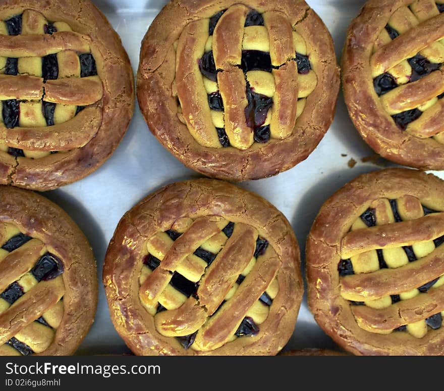 Traditional Greek pie with cherry jam