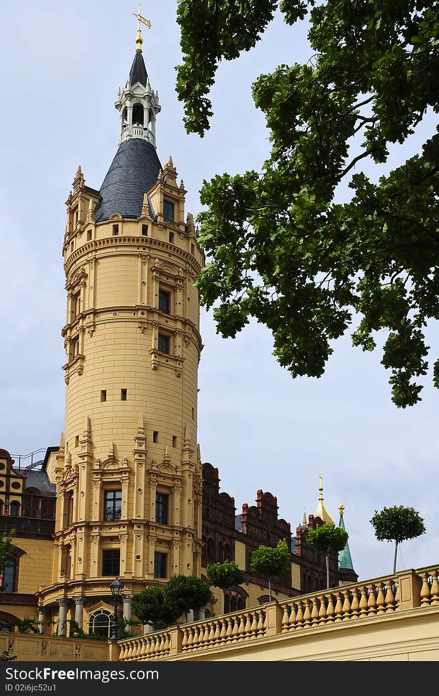 Beautiful castle in schwerin, residence of the government in mecklenburg-vorpommern in Germany. Beautiful castle in schwerin, residence of the government in mecklenburg-vorpommern in Germany