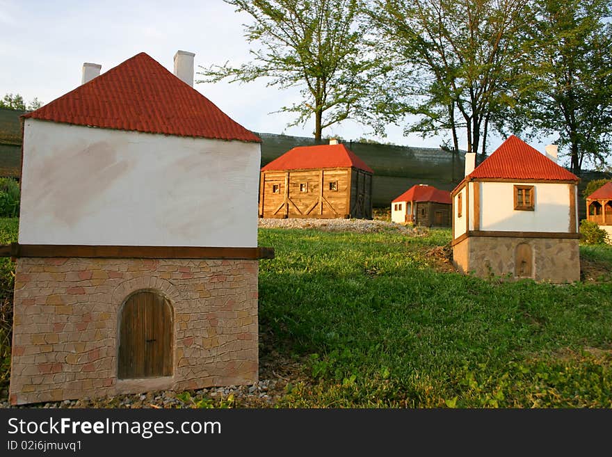 Miniature of Serbian native village