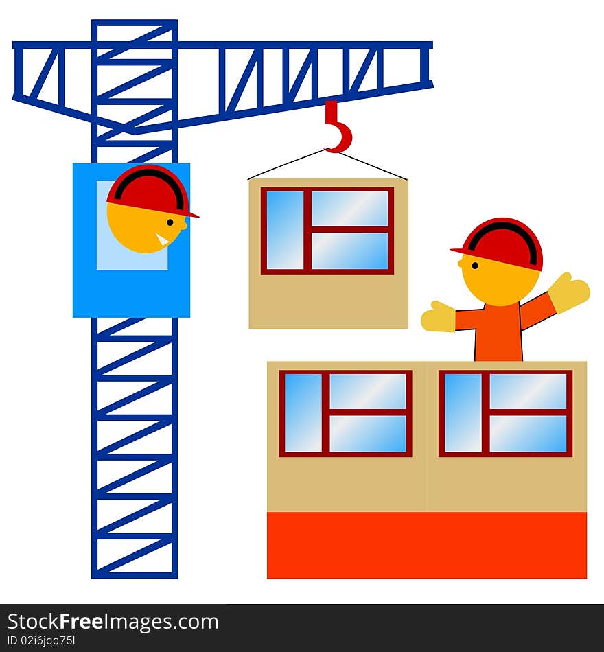 Vector colored illustration of construction. Vector colored illustration of construction