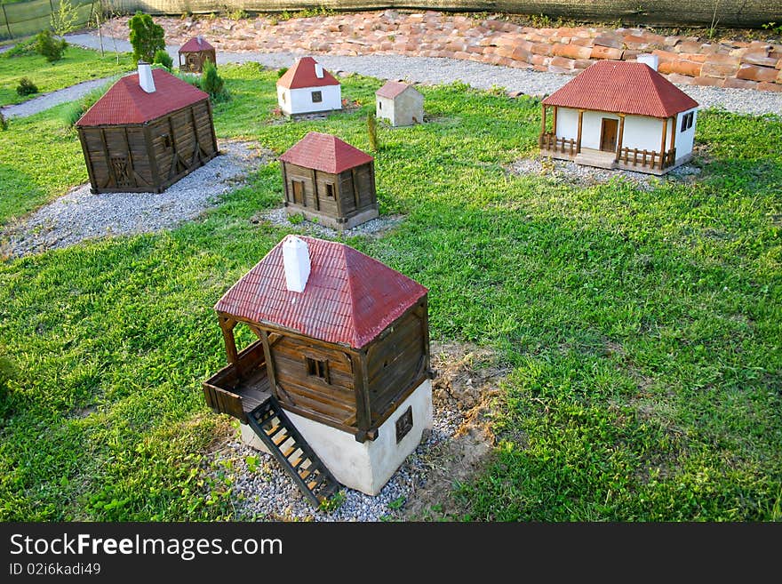 Miniature of Serbian native village