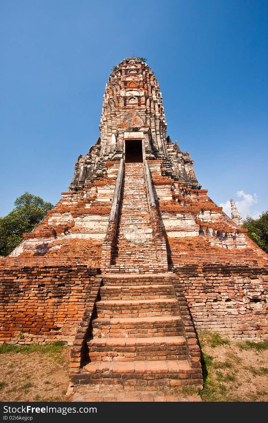 The tope of Wat Chai Wattanaram, Ayutthaya Thailand