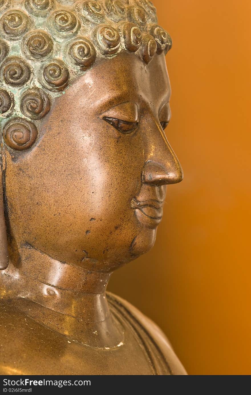 Close up face of Buddha statue. Close up face of Buddha statue