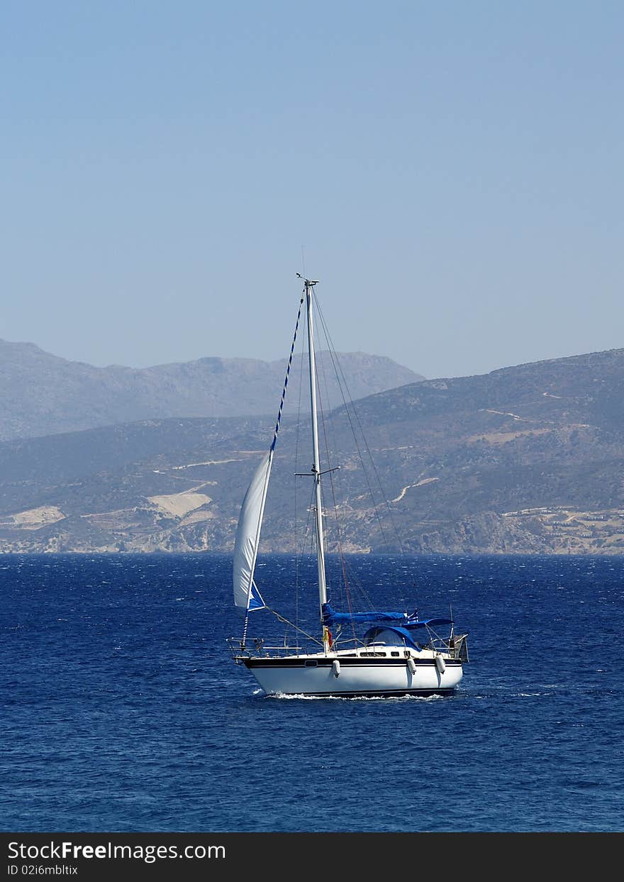 Sail boat on the sea