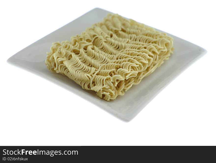 Instant noodles isolated on white