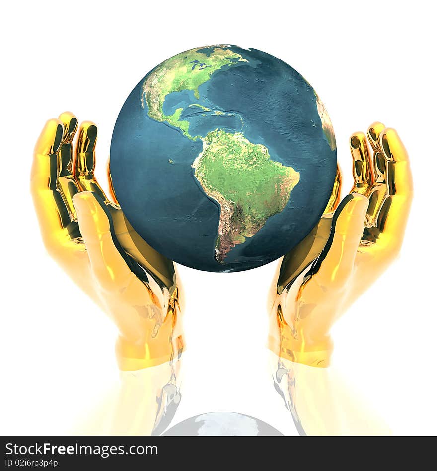 Hands with earth