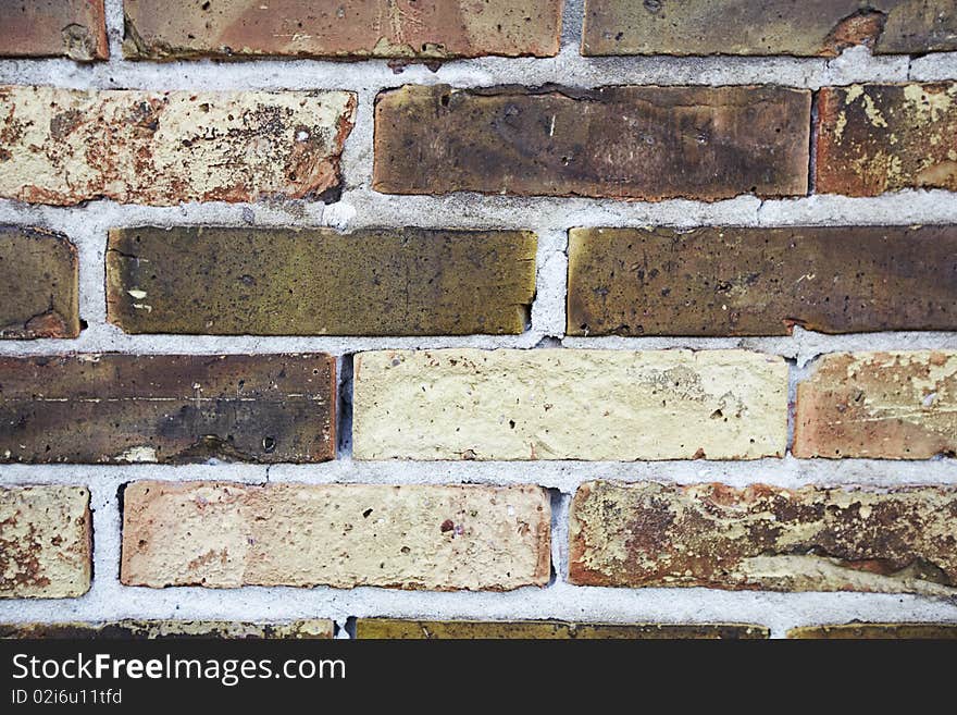 Grunge Brick Wall in brown and yellow