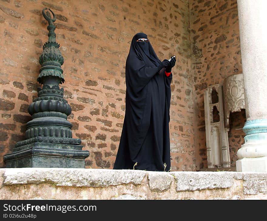 Lady in Topkapi Saray in Istanbul. Lady in Topkapi Saray in Istanbul