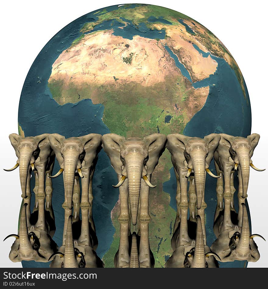 Elephant with earth in background