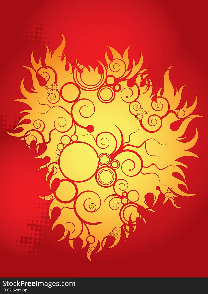 Abstract color fire background