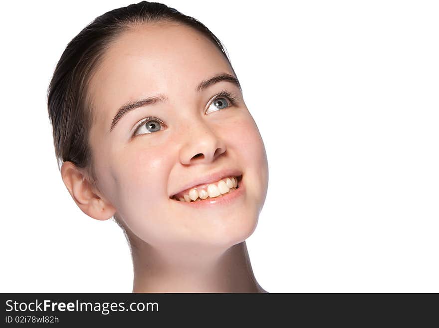 Beauty woman closeup portrait isolated on white background