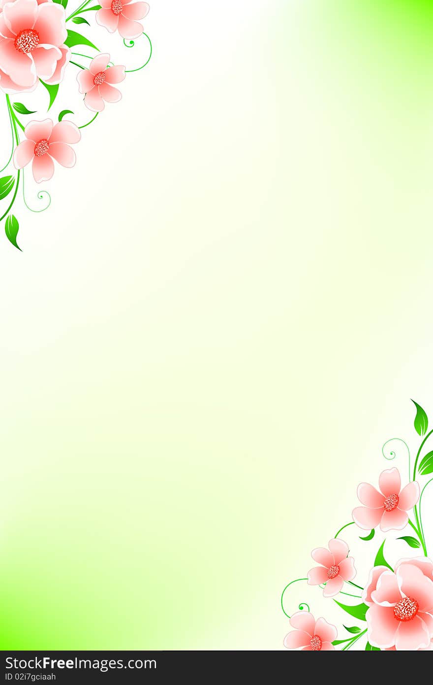 Abstract Grunge Background with flowers for your design