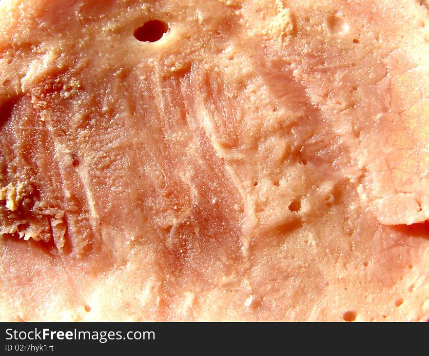 Detail photo texture of ham background. Detail photo texture of ham background