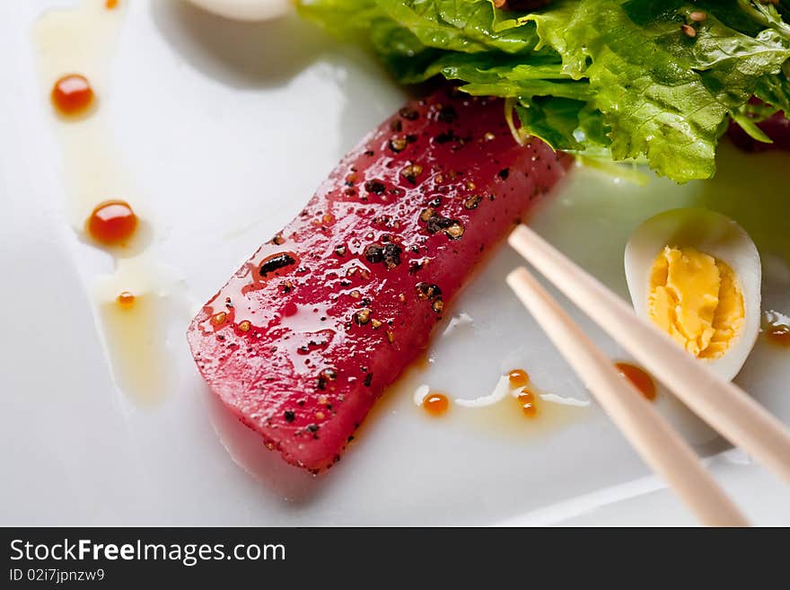 Raw fish tuna