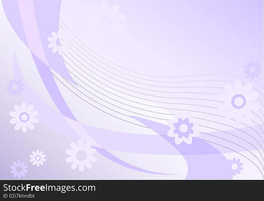 Purple abstract background with randomly scattered flowers. Purple abstract background with randomly scattered flowers