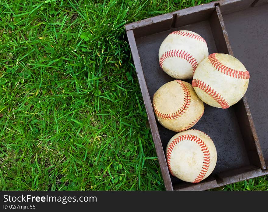 Baseballs in a box