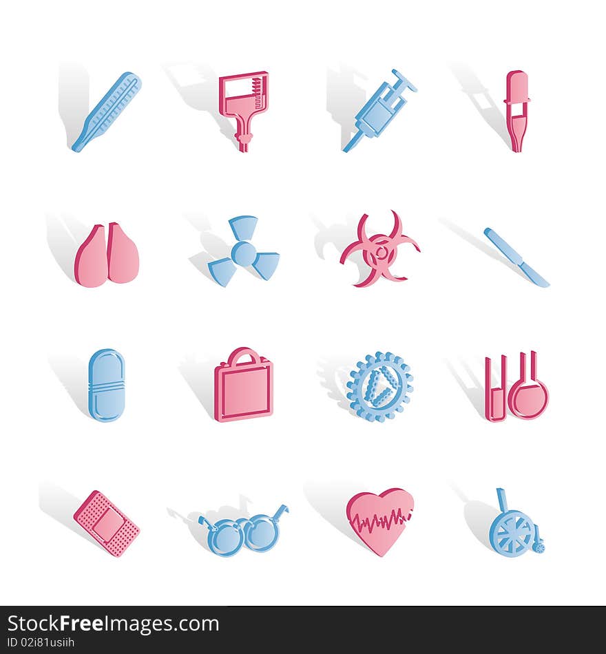 Collection of  medical themed icons and warning-signs -  icon set