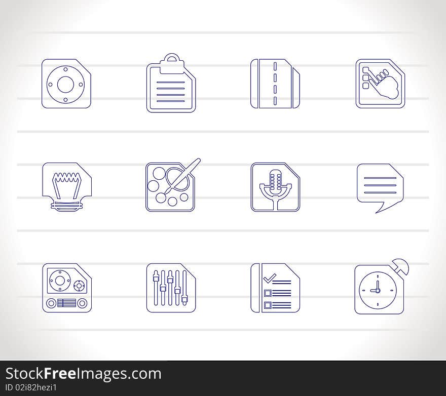 Mobile Phone, Computer and Internet Icons - Vector Icon Set 3