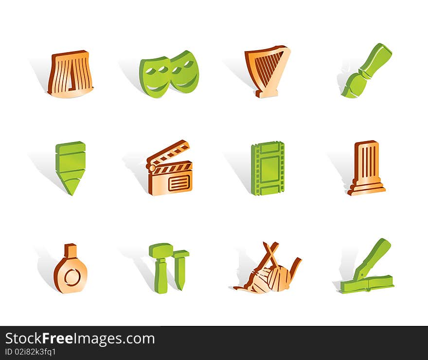 Different kind of art icons -  icon set