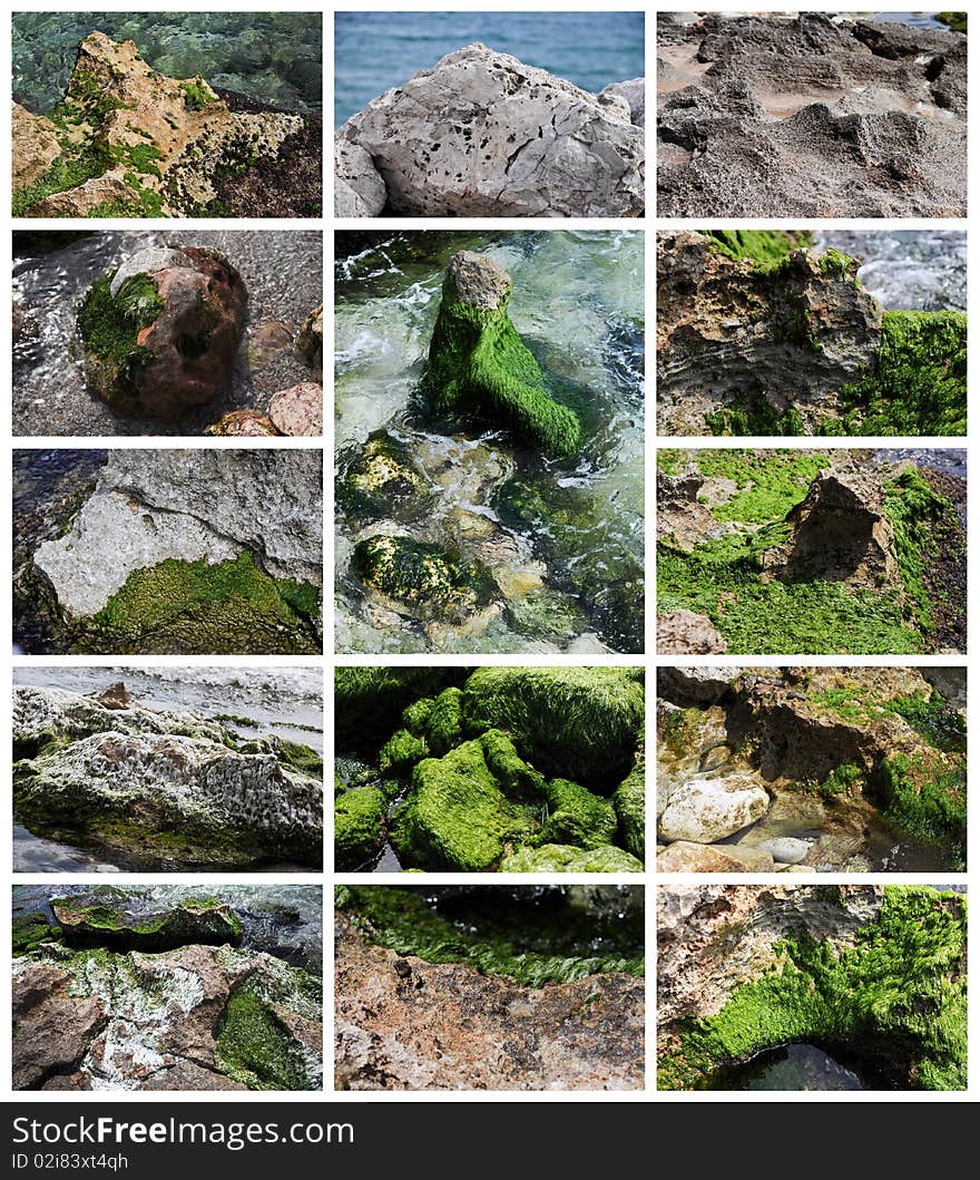 Rocky shore of the Mediterranean Sea in Mallorca