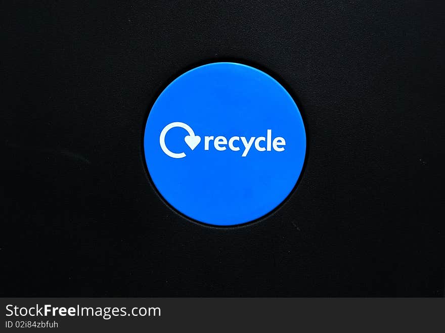 Recycle sign isolated in blue circle