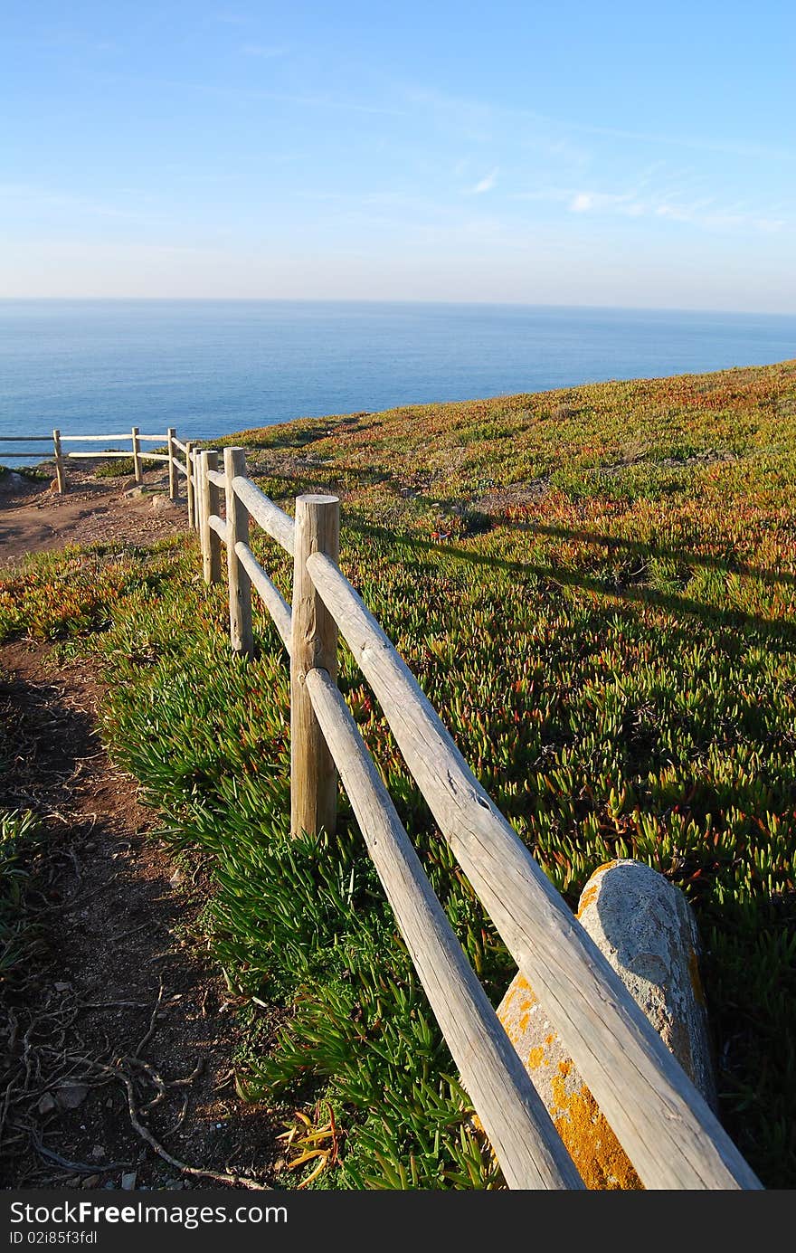 Cliff Fence Over The Sea