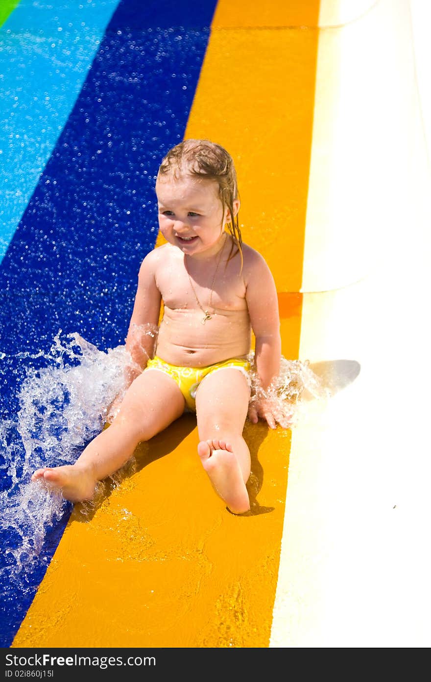 Little girl in a swimming pool. Little girl in a swimming pool