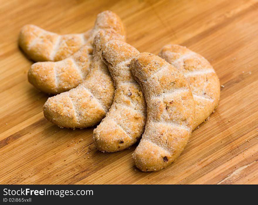 Sweet Cookies on the wooden Background