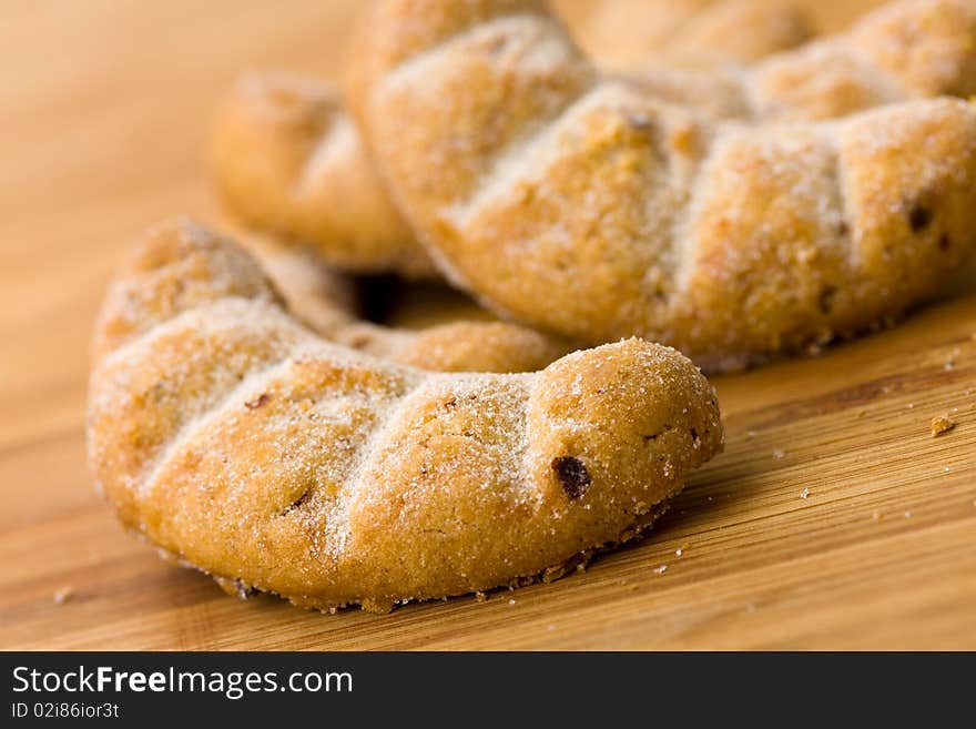 Sweet Cookies on the wooden Background