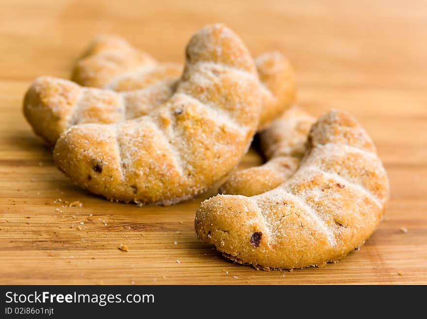 Sweet Cookies on the wooden Background