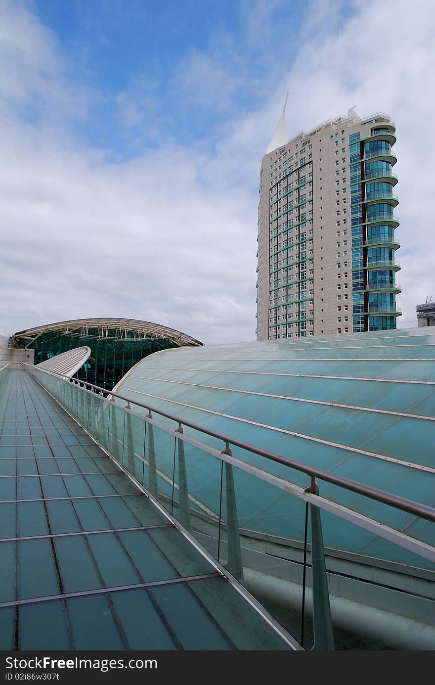 Exterior of modern office building