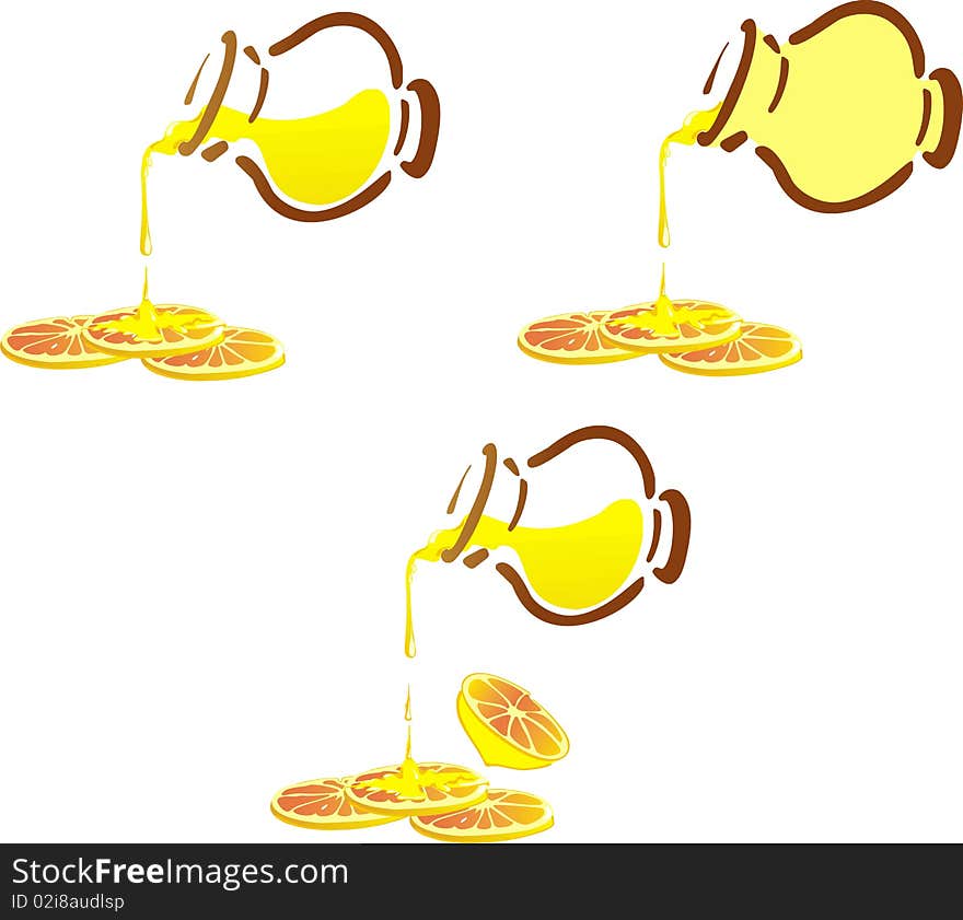 Stylized vector phoney pot and lemon cloves