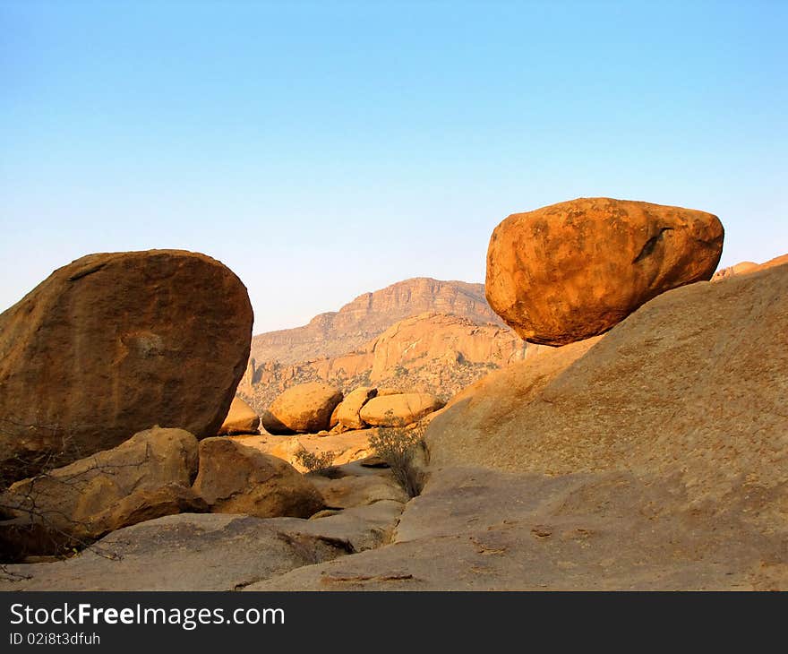 Rocky landscape in Erongo Mountains, Namibia