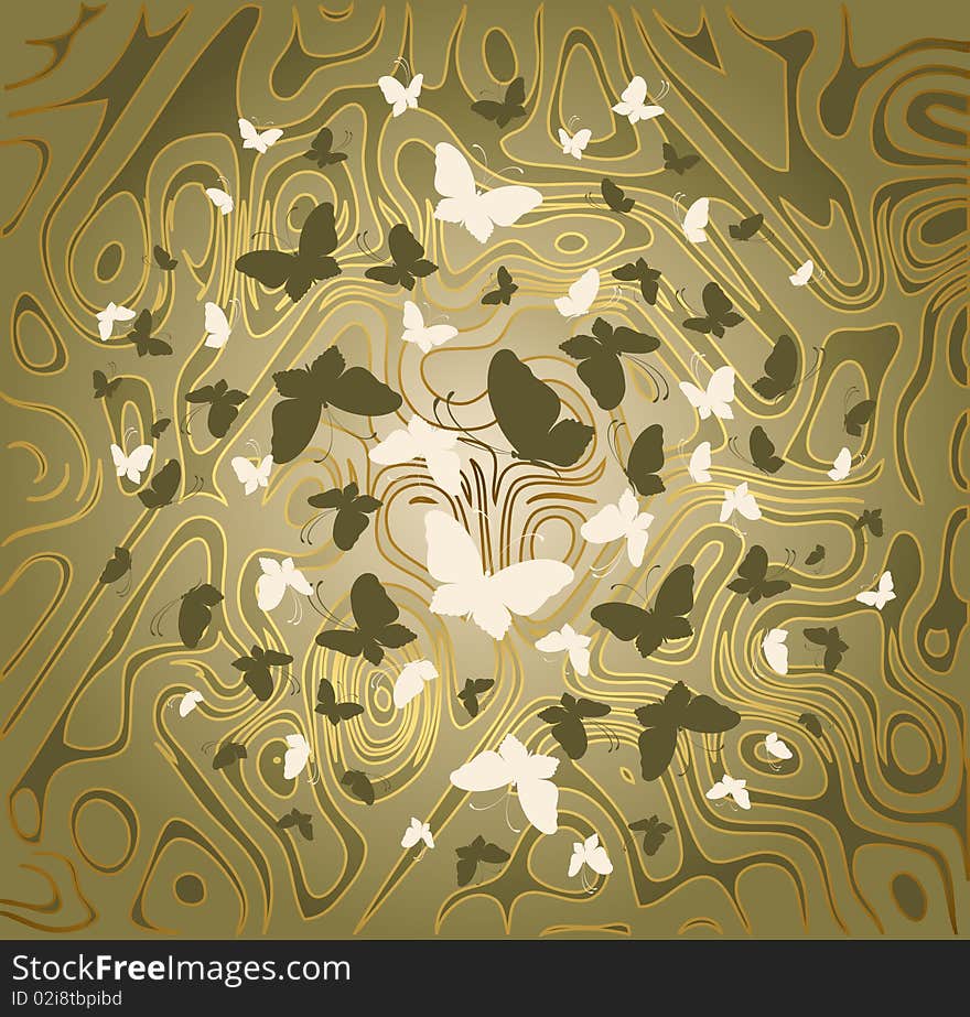 Background with  butterflies